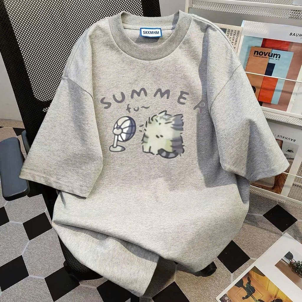 Áo phông cotton unisex nam nữ thoải mái, thiết kế chữ LUCKKY in ngực - quanaounisex94