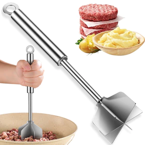 Thịt Xay Thịt Thoải Mái Cầm Nhà Bếp Nấu Ăn Tiện Ích 11 Inch Đất Thịt Masher Dụng Cụ Cho Khoai Tây Thổ Nhĩ Kỳ Rau jiwvn