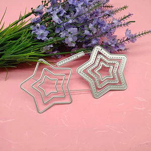 Nhiều Loại Ngôi Sao Năm Cánh Kim Loại Carbon Cắt Thép Khuôn DIY Vải Album Ảnh Thiệp Chúc Mừng Cắt Chết Giấy Thủ Công Sổ Lưu Niệm Dập Nổi Khắc Bản Mẫu
