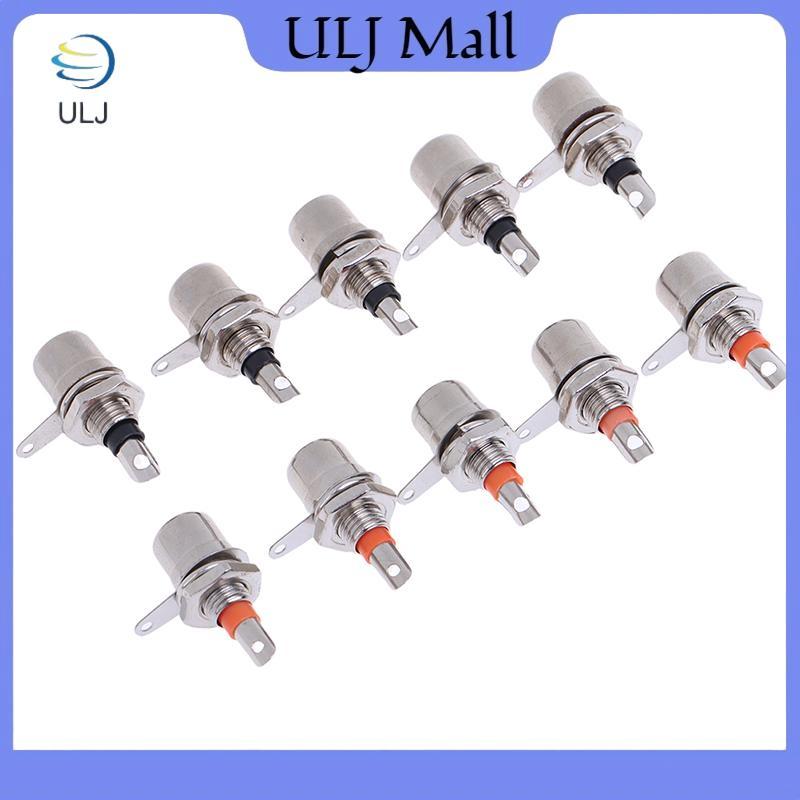 ULJ 10 Chiếc Niel Mạ RCA Phono Khung Xe Bảng Gắn Nữ Soet Adapter Phần Đỏ +.