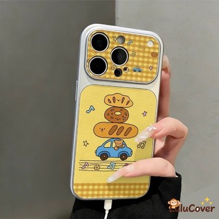 Ốp Da Gấu Bánh Mì Kẻ Sọc Màu Vàng Nâu Cho OnePlus 15 13 13R 12 12R 11 11R ACE 6 5 Racing Ultra 3 3V 2 2V 5G 4G Whimsical Sang Trọng Hoạt Hình Dễ Thương Mềm Thẩm Mỹ