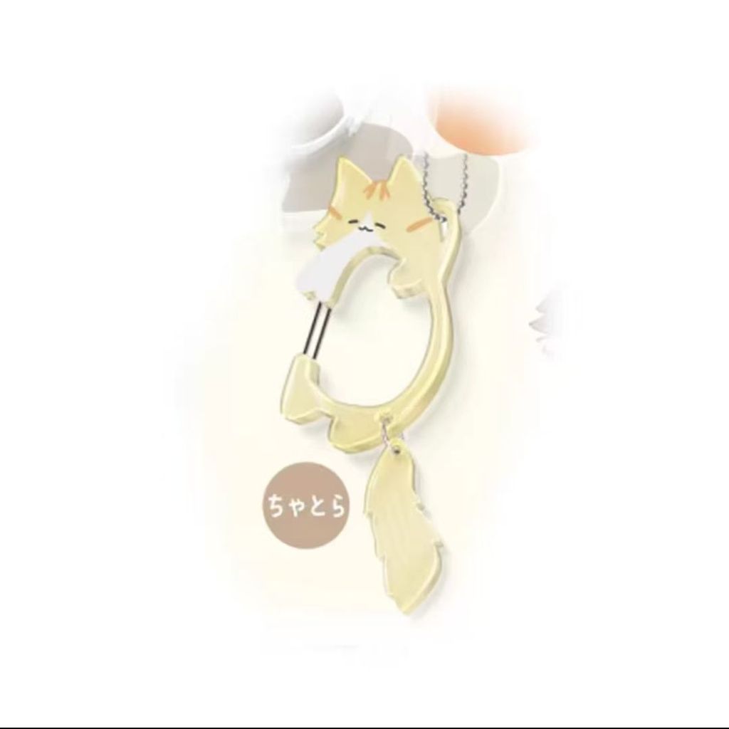 Đuôi Wagging Mèo Mặt Dây Chuyền Sanhua Mèo Hàng Hóa Điện Thoại Di Động Mèo Bò Dễ Thương Hành Lý Carabiner Acrylic Khóa