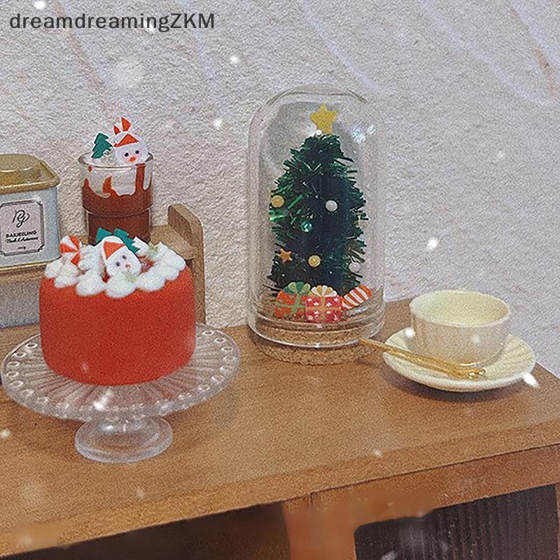 [dreamdreaming] 1: 12 Nhà búp bê Thủy tinh thu nhỏ Cây thông Noel Trang trí kính Búp bê Chai Giáng sinh Mô hình Trang trí nhà búp bê [zkm]