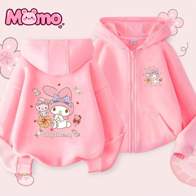 Mới Kuromi, Giai Điệu, Cinnamoroll Họa Tiết In Hình Dây Kéo Áo hoodie Cho Bé Trai Và Bé Gái Cùng Phong Cách Harajuku Phong Cách Giải Trí Có Mũ Trùm Đầu Áo hoodie Dài Tay