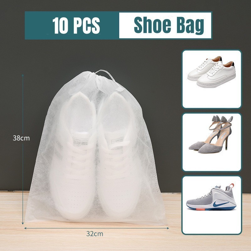 M7 Set 10 Túi Đựng Giày Đa Năng Vải Không Dệt, Miệng Dây Rút Tiện Lợi MALAN