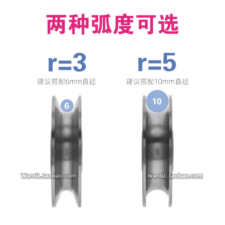 1 vòng bi thép chịu lực 12 * 50 * 13mm 6301RS, rãnh chữ U đáy tròn 5cm ròng rọc, bánh xe dẫn hướng 6mm, con lăn dây