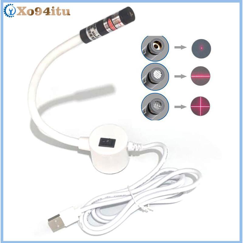 XOITU USB Đèn định vị Laser đỏ Cắt đèn hồng ngoại có đế từ tính Dòng DC5V / Phụ kiện chéo VN