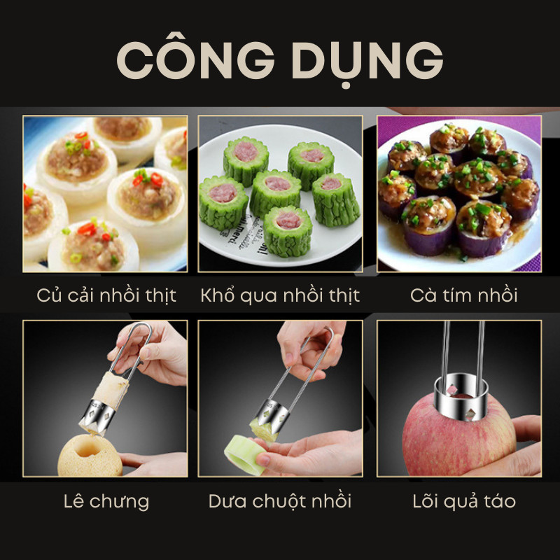 Dụng Cụ Lấy Lõi Trái Cây Inox 304 Cao Cấp KOOBEE – Khoét Rỗng Táo Lê Ớt, Nhấn Xoay Tháo Lõi Nhanh Gọn | 358