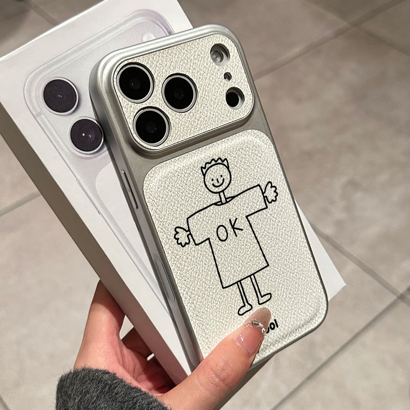 OK Ốp lưng iPhone họa tiết cậu bé Bao da mềm cao cấp đựng máy ảnh - iP 7/8/X/XS/XR/11/12/13/14/15/16/17/Plus/Air/Pro/Max