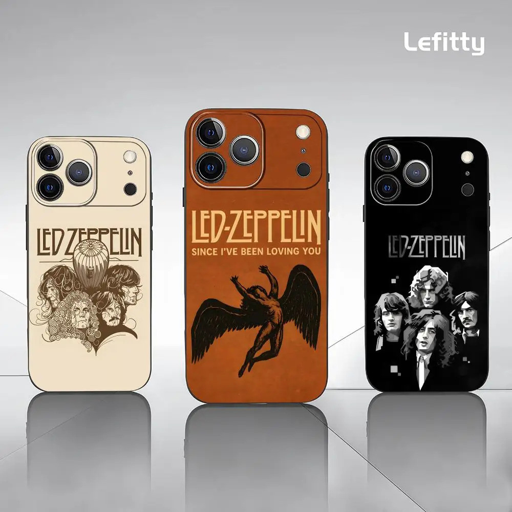 Ốp Điện Thoại TP-2 Band L-Led Z-Zeppelins Cho IPhone 17 16 15 14 13 12 11 Pro Max Plus Mini Đen Mờ Vỏ Mềm Funda