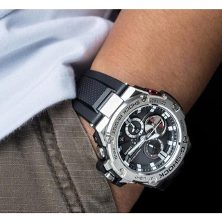 Đồng Hồ Nam Dây Nhựa Casio G-Shock GST-B100-1A Bluetooth Chính Hãng - GST-B100-1ADR Pin Năng Lượng Mặt Trời