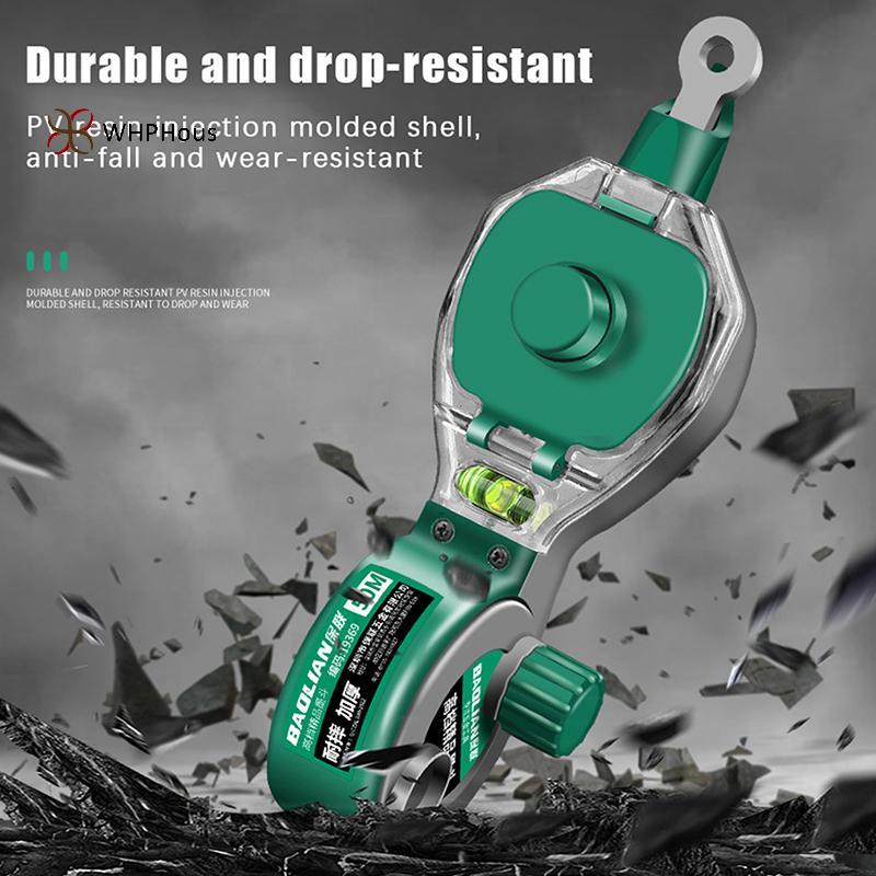 < WHPHous-t > Bút đánh dấu đường vẽ mực bền bỉ Máy đánh dấu mực xây dựng Đài phun nước Dụng cụ thợ mộc hoạt động bằng tay Đẹp