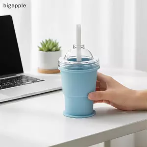 Máy làm đá viên & cốc du lịch silicon cầm tay 2 trong 1 bigapple, chống rò rỉ cho đồ uống RDG