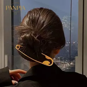 PNPIA- Kẹp an toàn lớn Kẹp tóc kim loại Móng vuốt tóc sáng tạo Barrette dành cho nữ Thi Tóc giữ an toàn cho công việc và sự kiện
