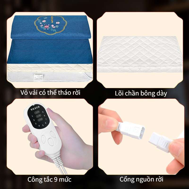 Thảm điện ngải cứu sưởi ấm cơ thể, giãn cơ, giảm đau mỏi xương khớp, thư giãn dễ chịu