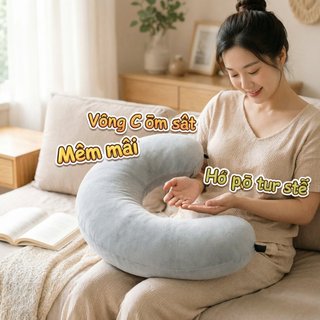 Gối Điều Dưỡng Hỗ Trợ Bà Bầu Đệm Cotton Mềm Tay Lưng Còn Lại Cho Con Bú Du Lịch