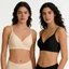 Áo ngực chéo gợi cảm dành cho nữ, Thiết kế cạnh liền mạch, Vải thun Nylon, Hỗ trợ mềm, Đệm nhẹ mỏng, Khóa lưng một vành, Phong cách thường ngày.