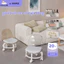iiko Ghế Acrylic Tựa Lưng Cho Bé Ghế Thấp Chống Trượt Công Thái Học Có Bánh Xe