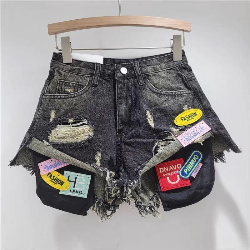 [Giảm giá trong thời gian có hạn] Summer Hot Girl High Street Hot Girl Raw Edge Slimer Look All-Match Quần short Denim rách độc đáo dành cho nữ
