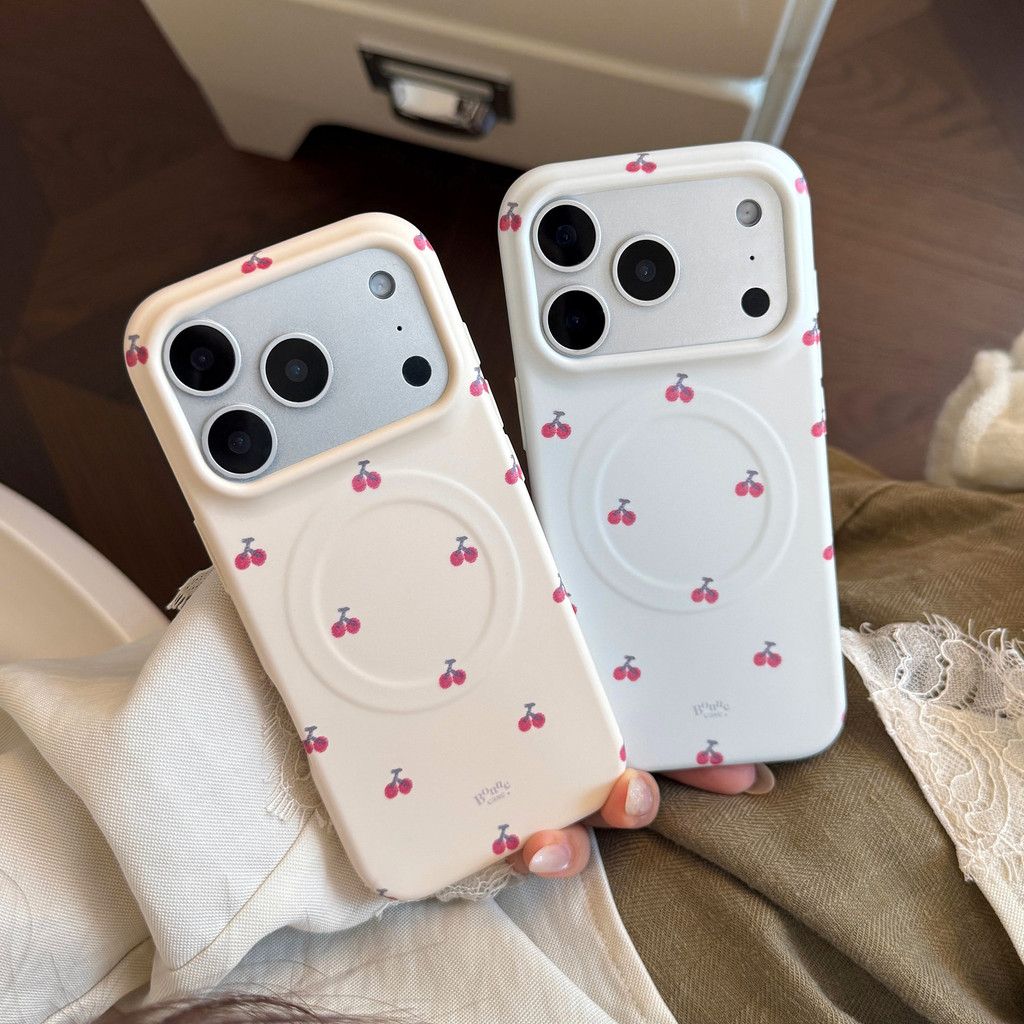 Ốp Điện Thoại Anh Đào Từ Tính Cho IPhone 17 Pro Max 17 16 15 14 13 Vỏ Bảo Vệ Chống Sốc