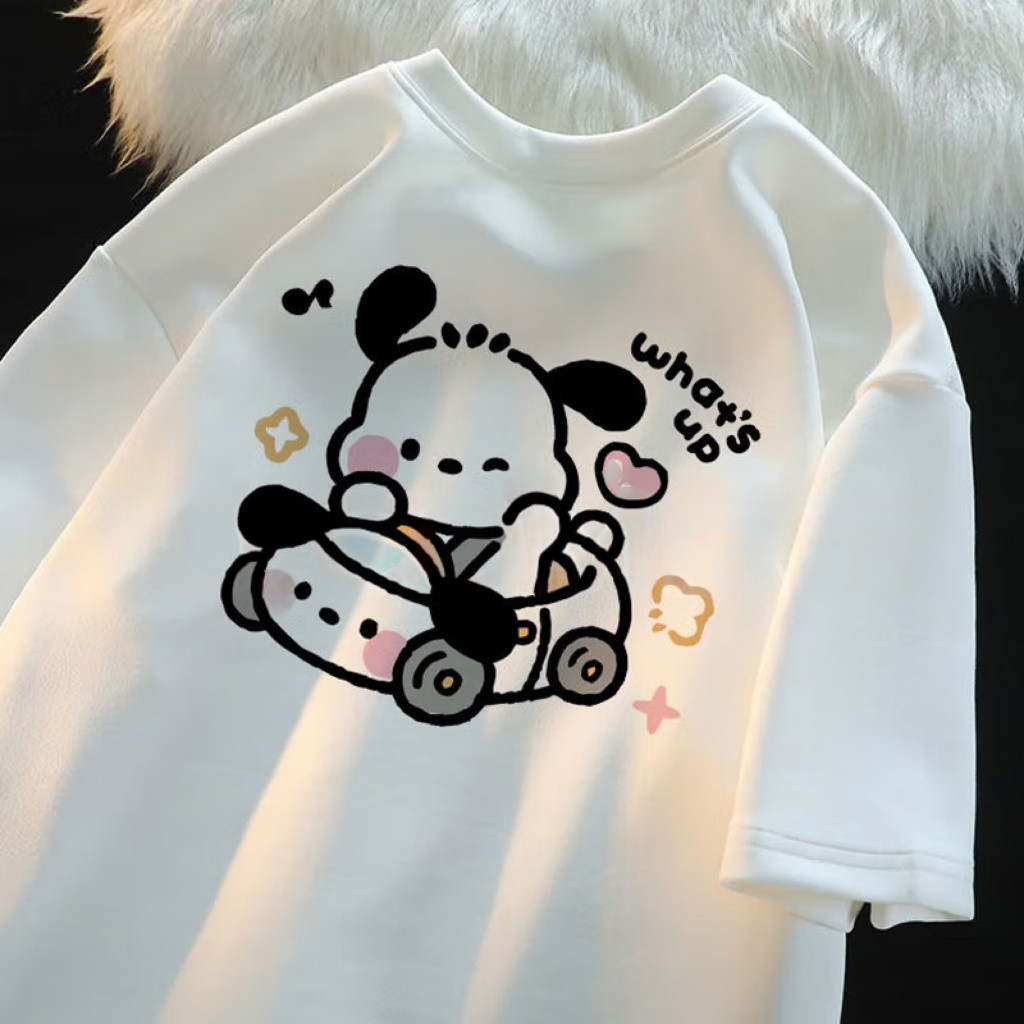 （Giao hàng 24h）AngelaÁo thun nữ tay ngắn in hình gấu trúc 2026 - Lựa chọn thời trang sang trọng cho cả unisex