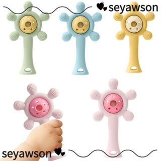 SEYAWSON Đồ chơi lục lạc cho bé, Đồ chơi mọc răng cho trẻ em bằng silicon phát triển, Hình bánh xe chất lượng cao cho trẻ sơ sinh mềm mại Lấy rung Vòng mọc răng Đồ chơi cảm giác Phụ kiện cho bé