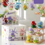 1 Bộ khối xây dựng hoa DIY mới Bộ ủng hộ bữa tiệc dễ thương với mái vòm trong suốt