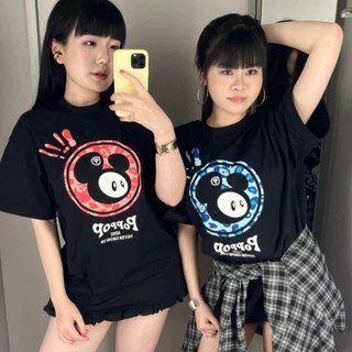 （Giao hàng 24h）Angela Áo Thun from rộng nam nữ chất vải 100% 220Gsm In "Họa tiết hoạt hình tinh tế" Thời trang