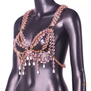 Giữ phong cách Acrylic Vòng tròn Bustier Body Chain Trang sức ngực dành cho những người đam mê thời trang