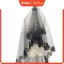 KIN Một Lớp Nữ Cô Gái Đen Mantilla Đám Cưới Viền Ren Hoa Cho