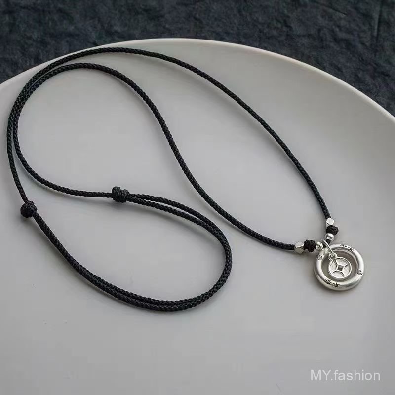Khóa an toàn dạng vòng cổ tay dệt kim màu đen đơn giản, phù hợp làm quà tặng cho nam và nữ