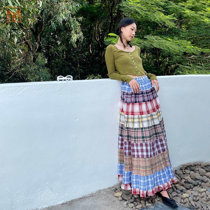 Váy Marbit Boho Kẻ Sọc Phong Cách Retro Chữ A, Thích Hợp Mùa Hè
