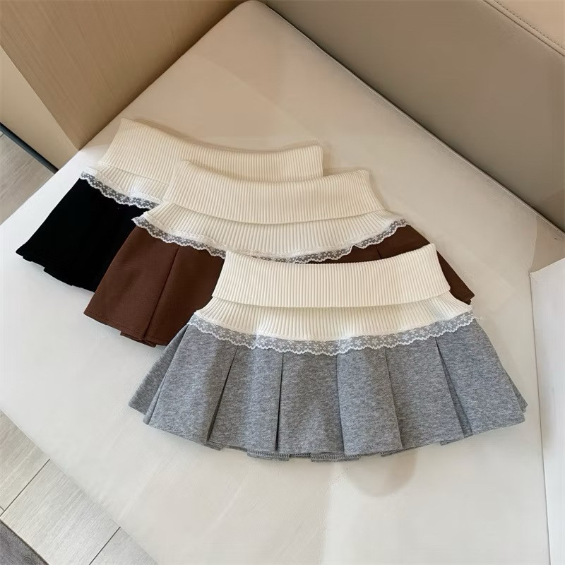 CHÂN VÁY XẾP LY LƯNG THUN PHỐI REN XOÈ CẠP TRỄ SIÊU ĐÁNG YÊU DC80