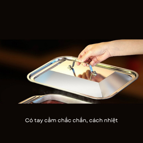 Khay Hấp Inox Đa Năng Kèm Nắp, Dụng Cụ Hấp, Nướng, Lẩu Tiện Lợi