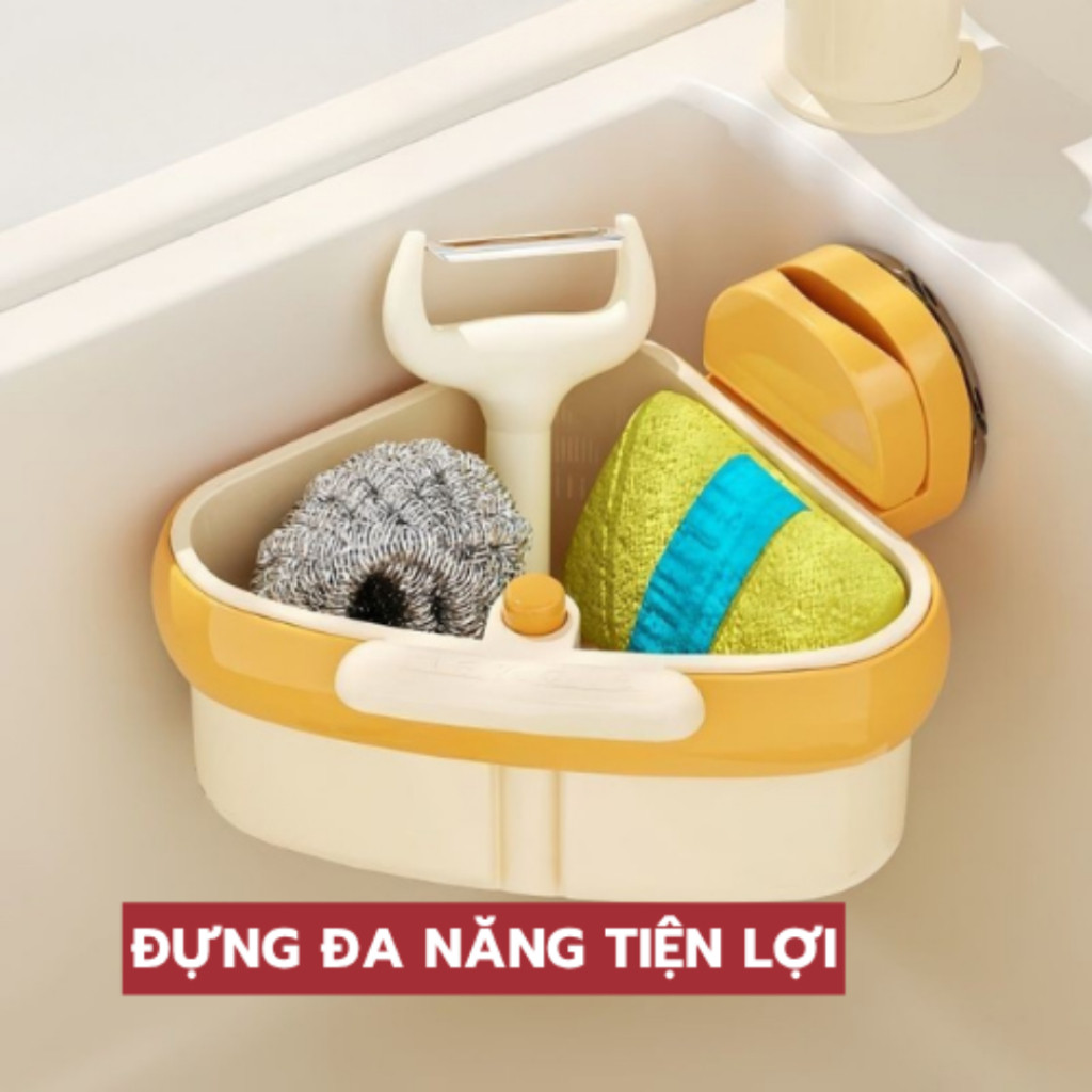 Giỏ Lọc Rác Góc Bồn Rửa Chén Bát Hình Tam Giác Hút Chân Không Tiên Ích