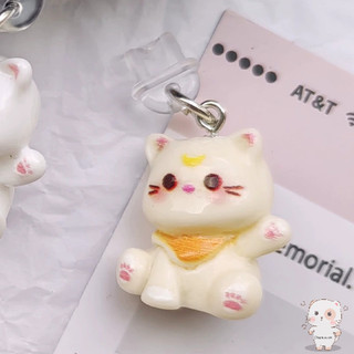 【Chamvn】Nút chặn bụi điện thoại hình mèo hoạt hình 3D bằng nhựa mặt dây chuyền hình cổng sạc dễ thương.