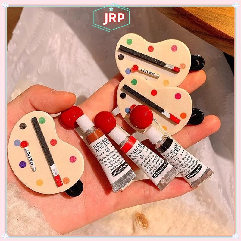 JRP 1 Sáng Tạo Vẽ Ban Handmade Mỏ Vịt Kẹp Tóc Ngộ nghĩnh Sơn Màu Nước Cho Nữ Trẻ Em Tóc Barrette Trang Trí Tiệc JRP