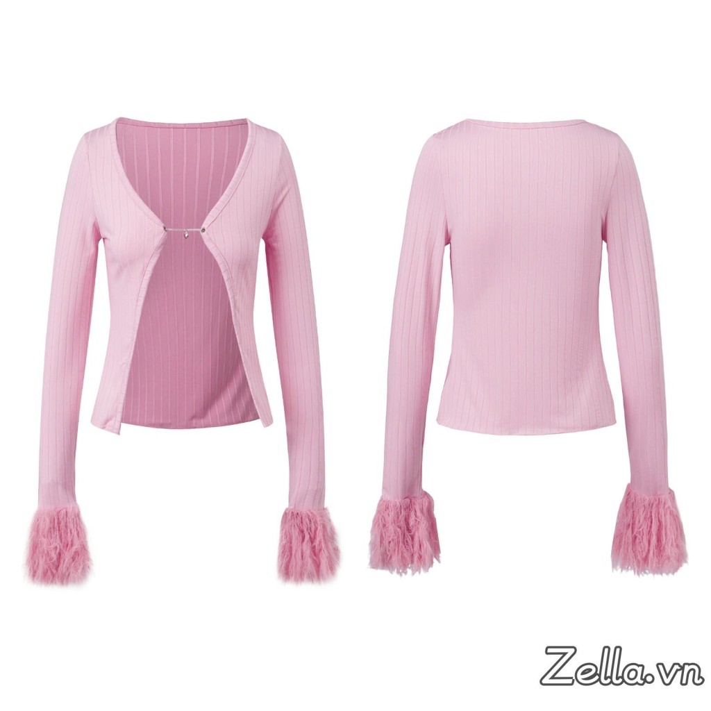Dây chuyền nữ Áo len dệt kim dài tay cổ chữ V Slim Fit có gân mùa xuân thu