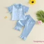 Bộ đồ ngủ Satin cho bé gái tập đi Áo cổ ngắn tay thêu nơ + Quần thắt lưng co giãn Đồ ngủ