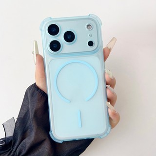 Sương mù băng bốn góc chống rơi thích hợp cho vỏ điện thoại iPhone 17 bán trong suốt mờ sạc không dây iPhone 16 promax bảo vệ