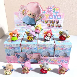 Hộp mù bánh Lazy Dolphin 12 chiếc | Nhân vật động vật Mini có khóa, Búp bê nhựa 4cm dễ thương, Kawaii YOYO KT Cat Star Kid Blind Box Trang trí bàn làm việc & Quà tặng sưu tập