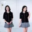 Áo Len Cộc Tay Nữ Mịn PL05 Khuy Vàng Cao Cấp Mềm Mịn Dáng Hàn Phong Cách Công Sở