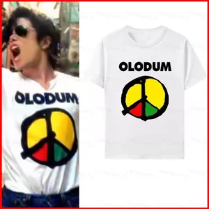 YB1 Michael Jackson dày cotton tee 2026 người hâm mộ phim quà tặng PEACE AND LOVE Áo thun ngắn tay BY1