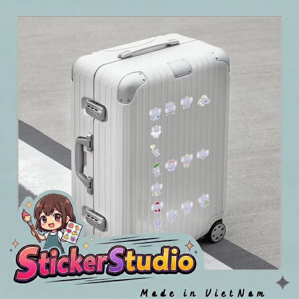 sticker chú voi con cute