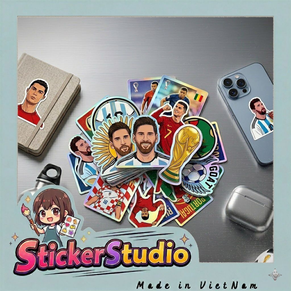 20/60/100 sticker ronaldo và messi để trang trí world cup 2026