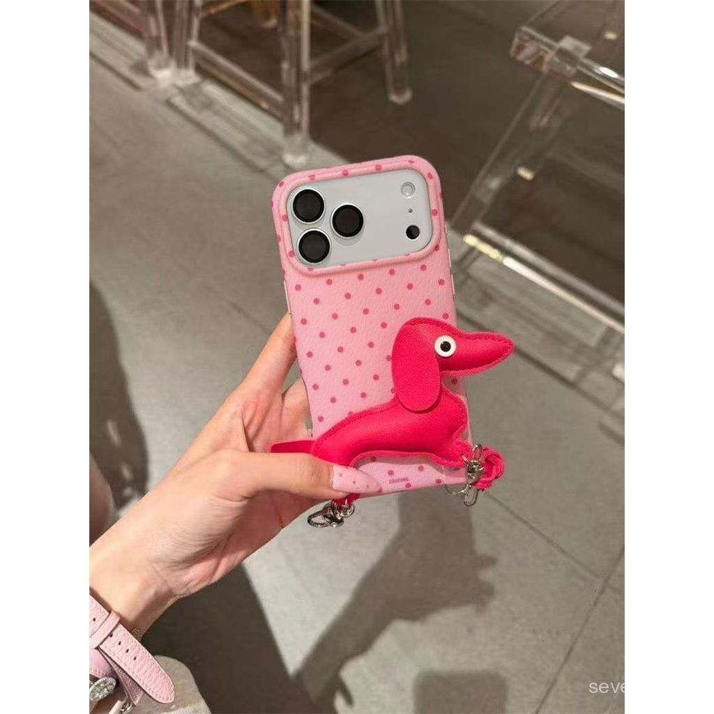 Ốp Điện Thoại Thích Hợp Cho iPhone 7 8 X XS XR XSMAX 11 12 13 14 15 16 17 Pro max Plus Air Polka Dot Dachshund Dây Đeo Tay Chống Sốc Vỏ Bảo Vệ Bao Gồm Tất Cả WXA1