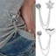 20 / 5 Kẹp cố định quần hợp kim - Phụ kiện quần áo - Ghim cổ áo Cardigan - Kẹp chân quần có thể điều chỉnh - Trâm cài đa chức năng có dây xích / Giao hàng miễn phí