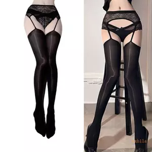 Exhila Nữ Ren Garter Thắt Lưng Vớ Dầu Bóng Treo Quần Lót Quần
