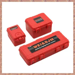 3 Dụng cụ trang trí hộp lưu trữ ô tô Rc bằng nhựa cho Trx4 Scx10 90046 D90 1 / 10 Rc Phụ kiện bánh xích màu đỏ (R F C V)
