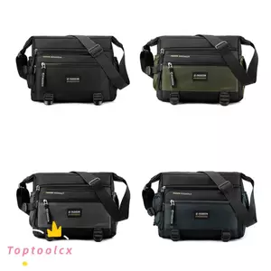 Túi Messenger TOPTOOLCX, Túi đeo chéo du lịch bằng Nylon có dây kéo, Túi lưu trữ hình vuông dung tích lớn nhiều lớp Unisex